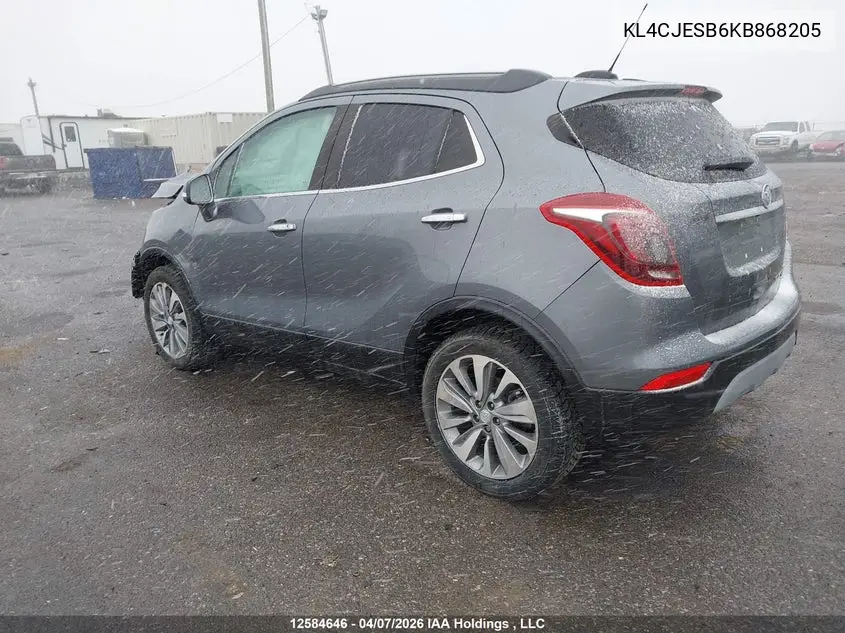 2019 Buick Encore Preferred VIN: KL4CJESB6KB868205 Lot: 12584646x