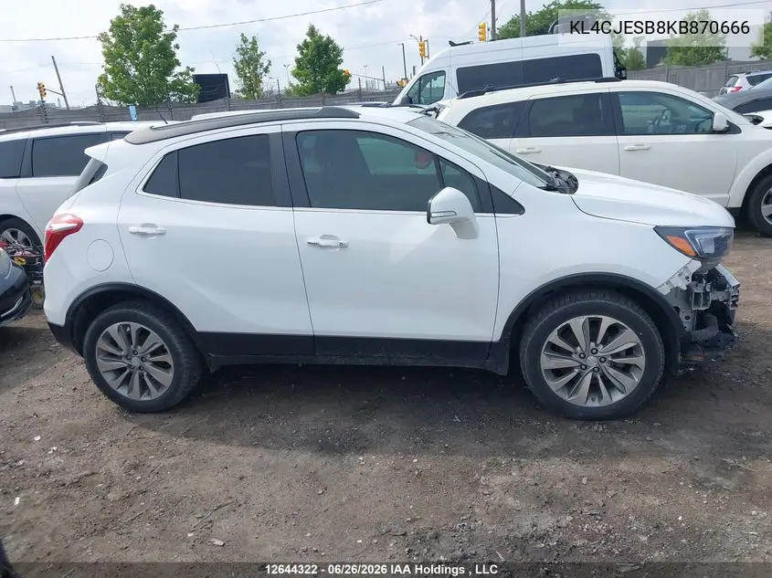 2019 Buick Encore Preferred VIN: KL4CJESB8KB870666 Lot: 12644322