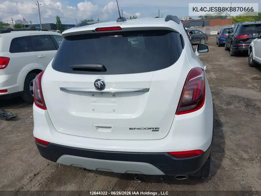 2019 Buick Encore Preferred VIN: KL4CJESB8KB870666 Lot: 12644322