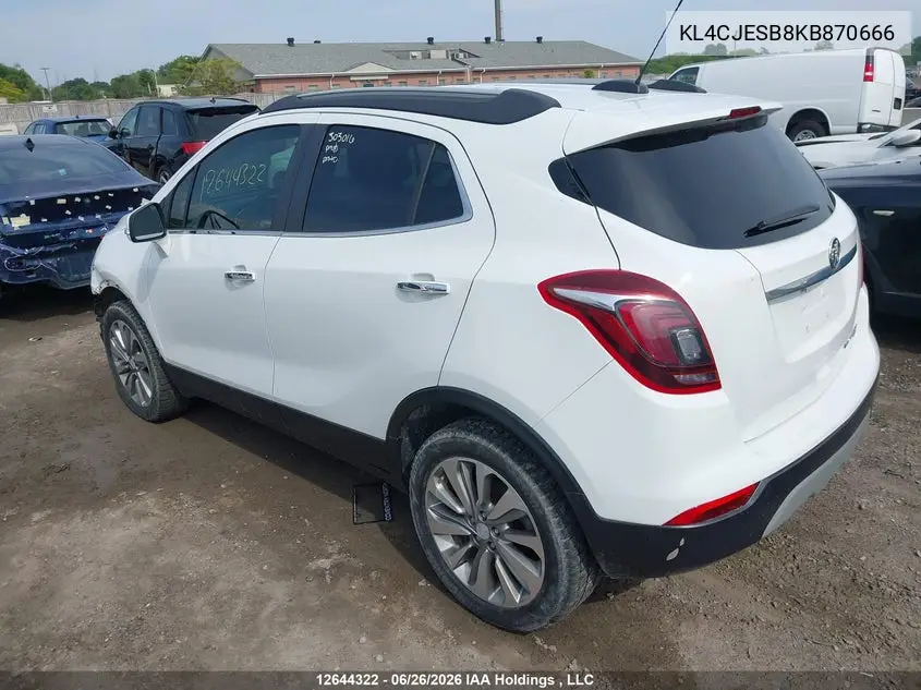 2019 Buick Encore Preferred VIN: KL4CJESB8KB870666 Lot: 12644322