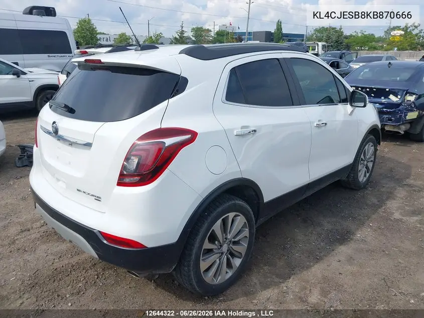 2019 Buick Encore Preferred VIN: KL4CJESB8KB870666 Lot: 12644322