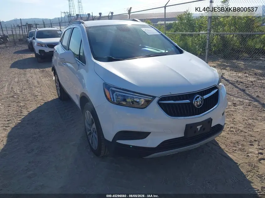 2019 Buick Encore Awd Preferred VIN: KL4CJESBXKB800537 Lot: 45296560