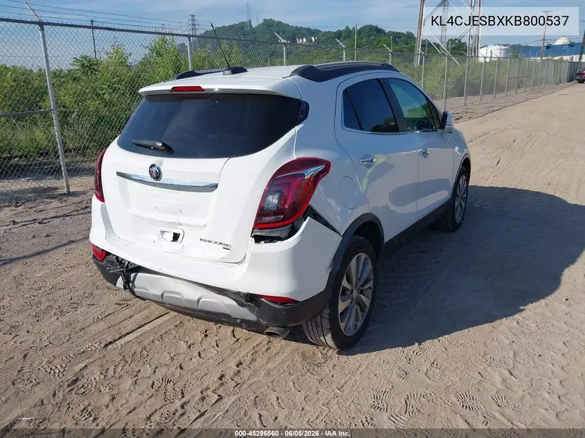 2019 Buick Encore Awd Preferred VIN: KL4CJESBXKB800537 Lot: 45296560