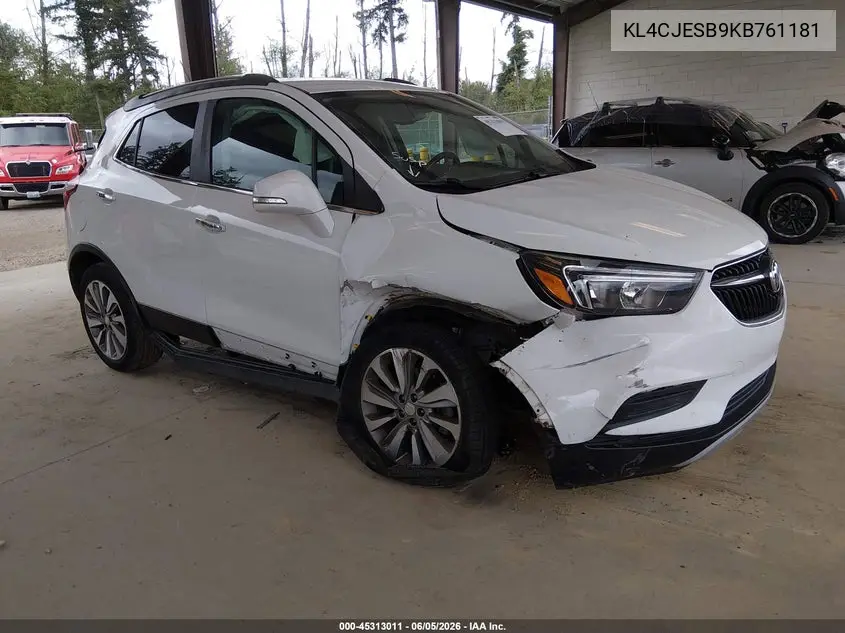 2019 Buick Encore Awd Preferred VIN: KL4CJESB9KB761181 Lot: 45313011