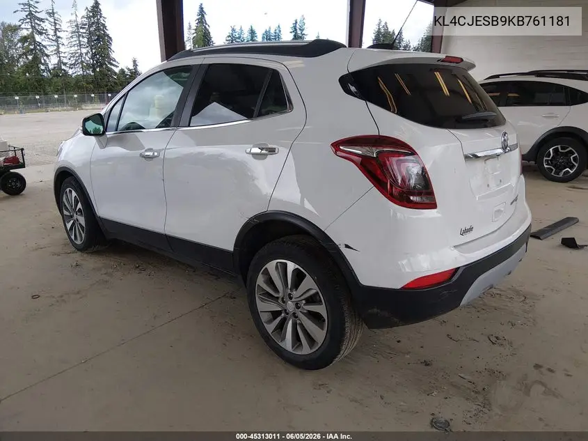 2019 Buick Encore Awd Preferred VIN: KL4CJESB9KB761181 Lot: 45313011