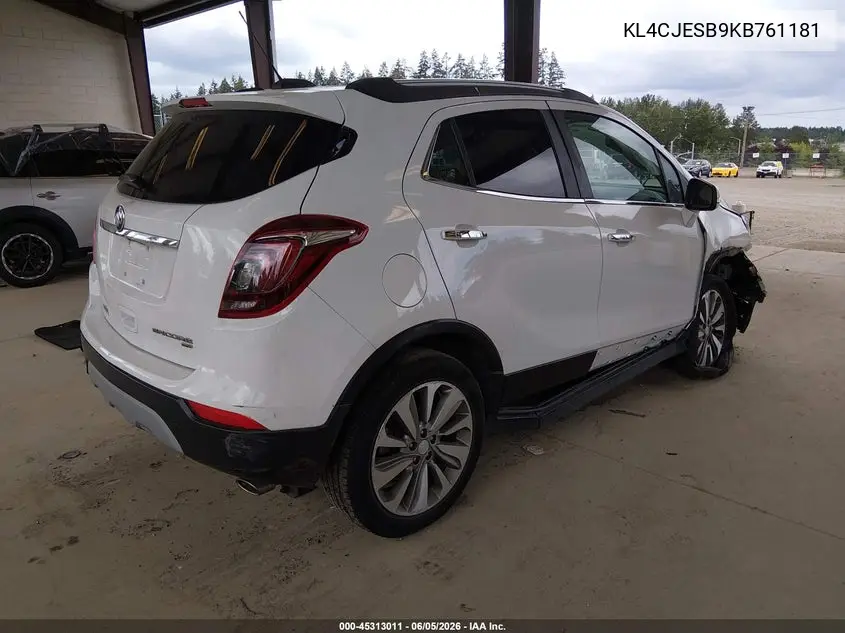 2019 Buick Encore Awd Preferred VIN: KL4CJESB9KB761181 Lot: 45313011