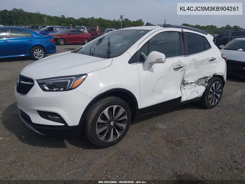 2019 Buick Encore Fwd Essence VIN: KL4CJCSM3KB904261 Lot: 45332660