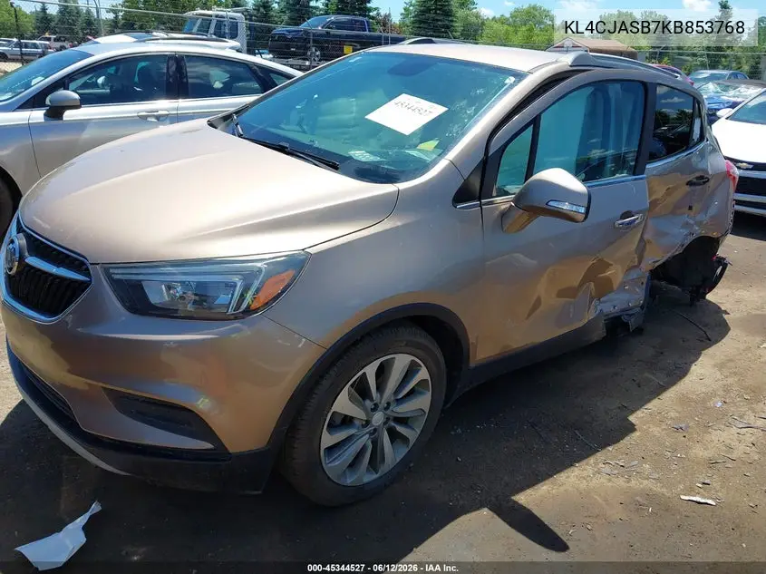 2019 Buick Encore Fwd Preferred VIN: KL4CJASB7KB853768 Lot: 45344527