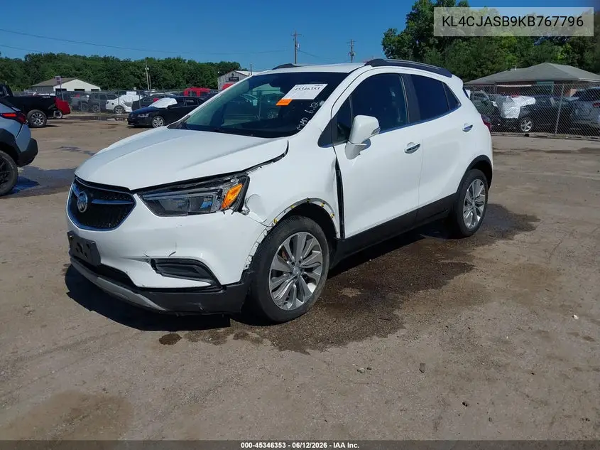 2019 Buick Encore Fwd Preferred VIN: KL4CJASB9KB767796 Lot: 45346353
