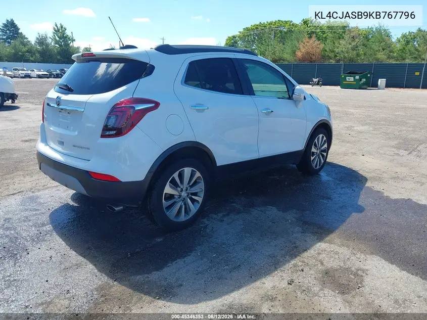 2019 Buick Encore Fwd Preferred VIN: KL4CJASB9KB767796 Lot: 45346353