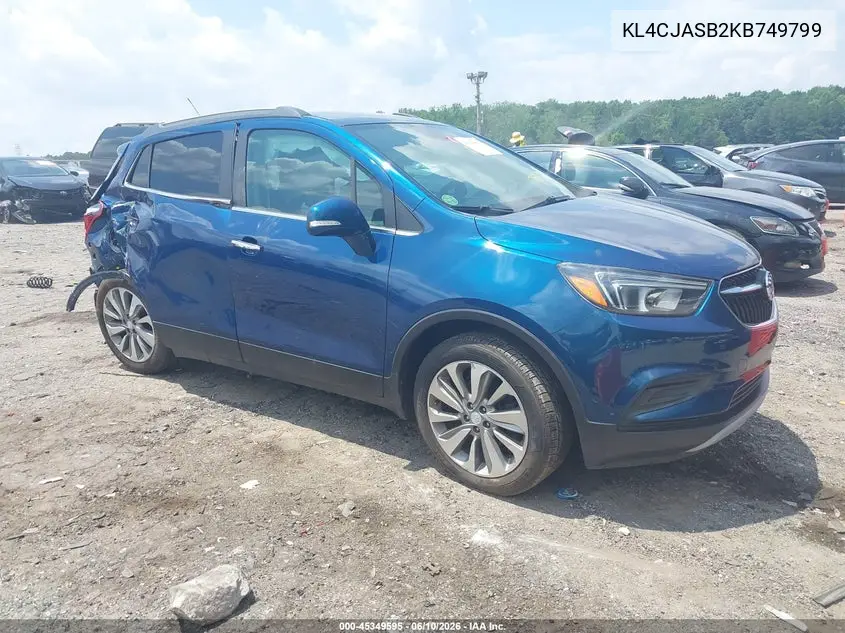 2019 Buick Encore Fwd Preferred VIN: KL4CJASB2KB749799 Lot: 45349595