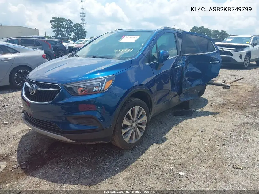 2019 Buick Encore Fwd Preferred VIN: KL4CJASB2KB749799 Lot: 45349595