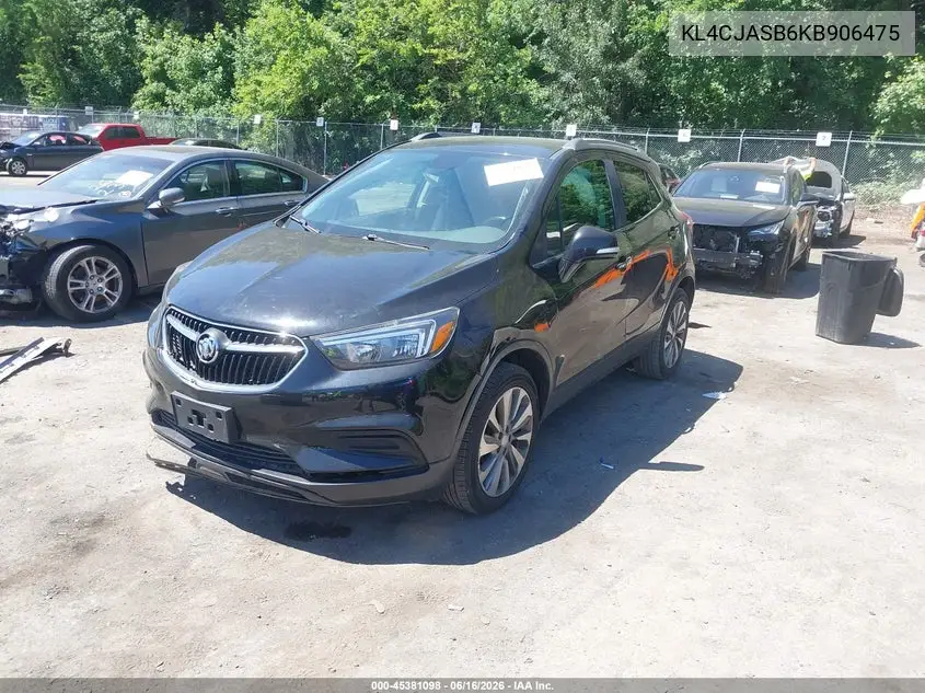 2019 Buick Encore Fwd Preferred VIN: KL4CJASB6KB906475 Lot: 45381098