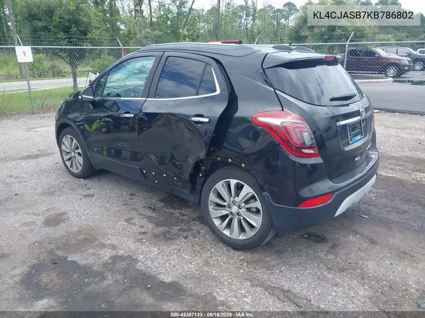 2019 Buick Encore Fwd Preferred VIN: KL4CJASB7KB786802 Lot: 45387133