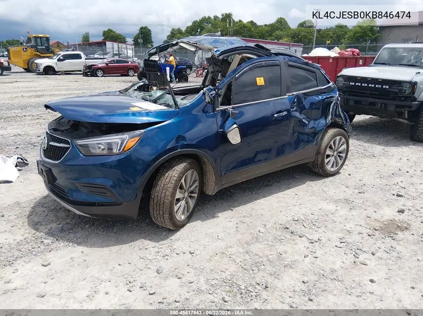 2019 Buick Encore Awd Preferred VIN: KL4CJESB0KB846474 Lot: 45417943