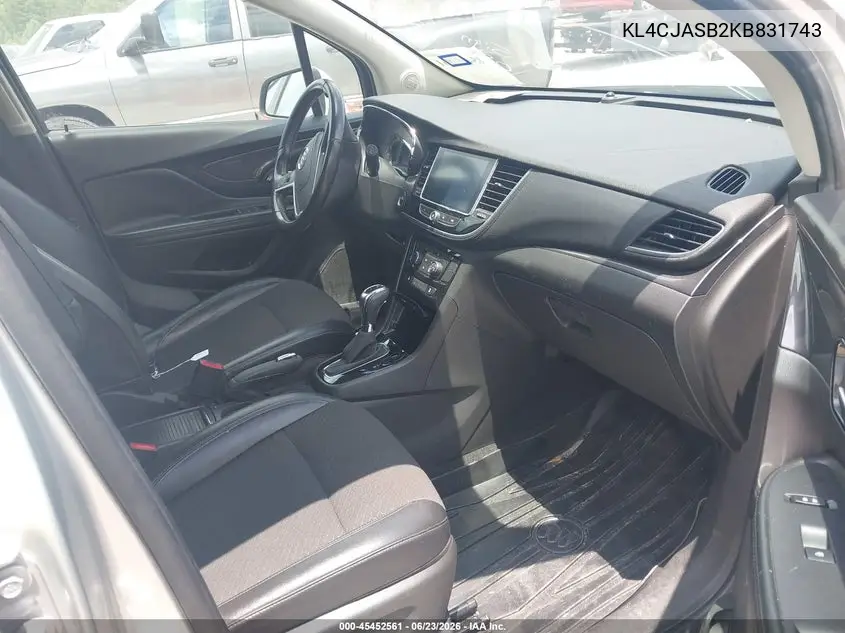 2019 Buick Encore Fwd Preferred VIN: KL4CJASB2KB831743 Lot: 45452561
