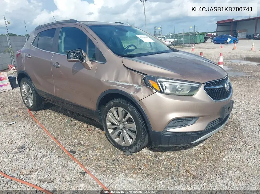 2019 Buick Encore Fwd Preferred VIN: KL4CJASB1KB700741 Lot: 45524215