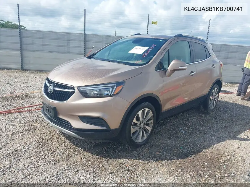 2019 Buick Encore Fwd Preferred VIN: KL4CJASB1KB700741 Lot: 45524215