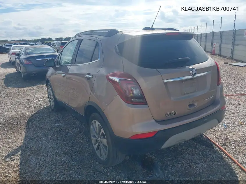 2019 Buick Encore Fwd Preferred VIN: KL4CJASB1KB700741 Lot: 45524215
