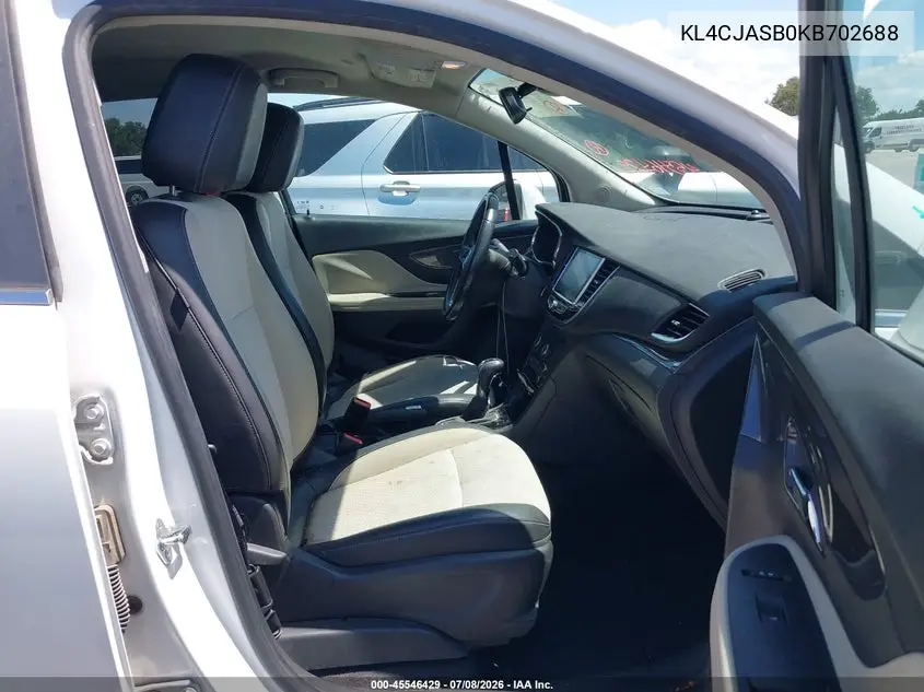 2019 Buick Encore Fwd Preferred VIN: KL4CJASB0KB702688 Lot: 45546429