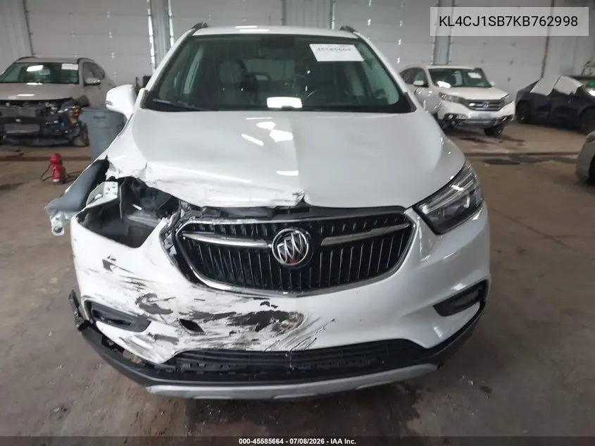 2019 Buick Encore Fwd Sport Touring VIN: KL4CJ1SB7KB762998 Lot: 45585664