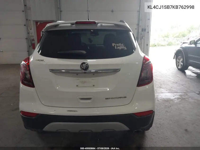 2019 Buick Encore Fwd Sport Touring VIN: KL4CJ1SB7KB762998 Lot: 45585664