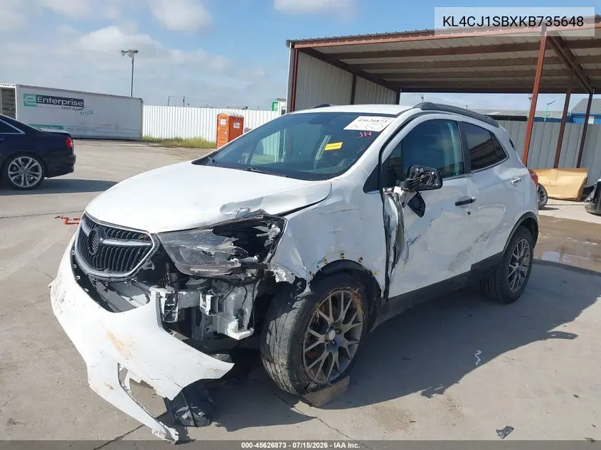 2019 Buick Encore Fwd Sport Touring VIN: KL4CJ1SBXKB735648 Lot: 45626873