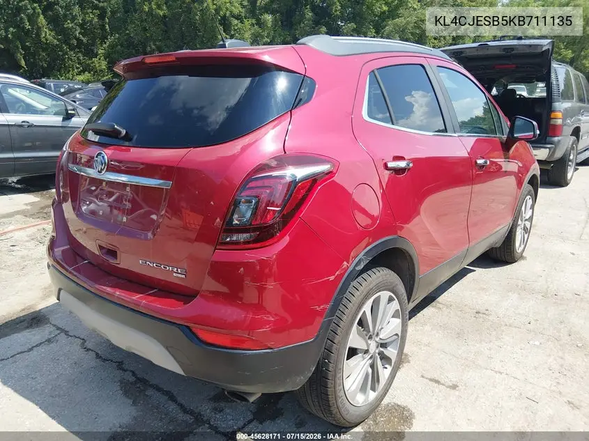 2019 Buick Encore Awd Preferred VIN: KL4CJESB5KB711135 Lot: 45628171