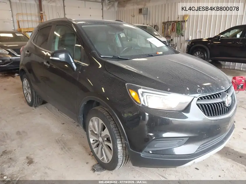 2019 Buick Encore Awd Preferred VIN: KL4CJESB4KB800078 Lot: 45630252