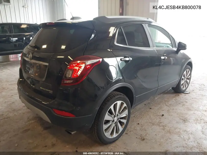 2019 Buick Encore Awd Preferred VIN: KL4CJESB4KB800078 Lot: 45630252