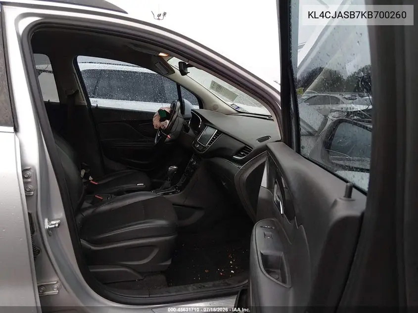 2019 Buick Encore Fwd Preferred VIN: KL4CJASB7KB700260 Lot: 45631710