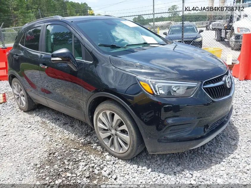 2019 Buick Encore Fwd Preferred VIN: KL4CJASB4KB738772 Lot: 45658580