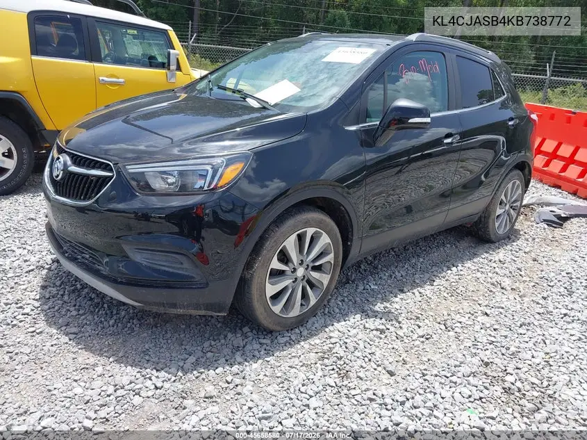 2019 Buick Encore Fwd Preferred VIN: KL4CJASB4KB738772 Lot: 45658580