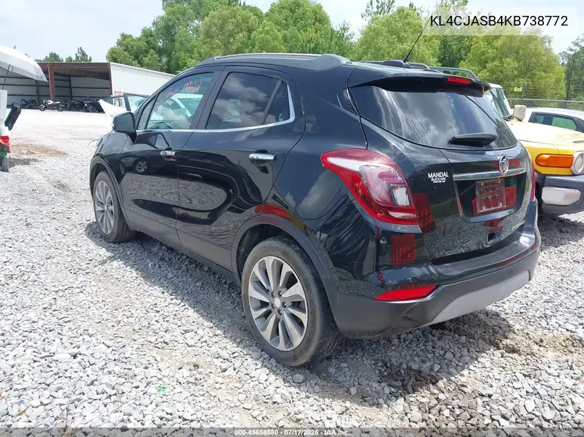 2019 Buick Encore Fwd Preferred VIN: KL4CJASB4KB738772 Lot: 45658580