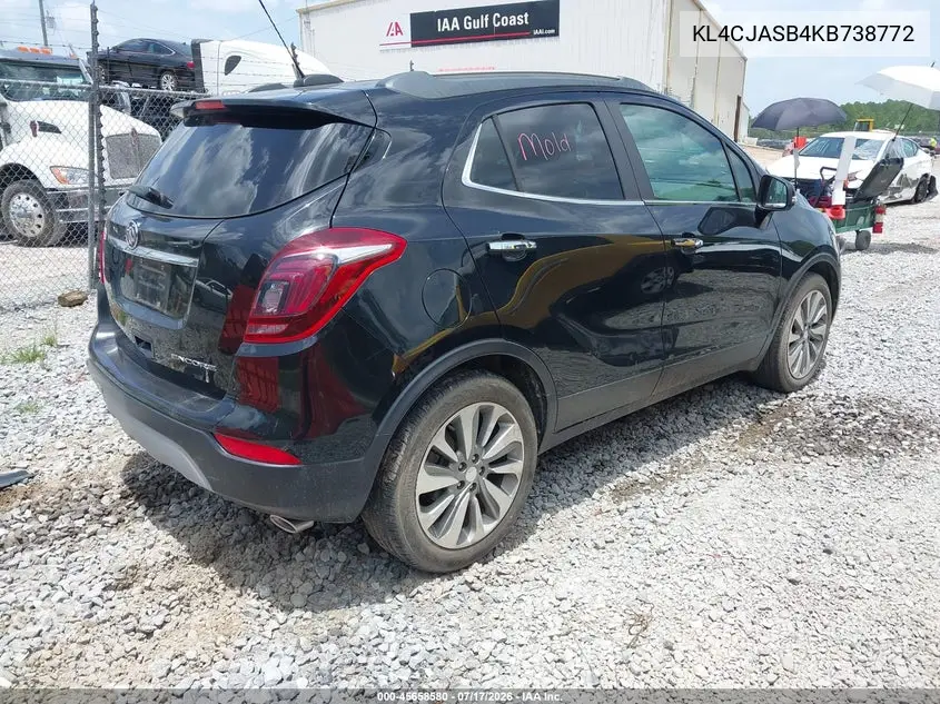 2019 Buick Encore Fwd Preferred VIN: KL4CJASB4KB738772 Lot: 45658580