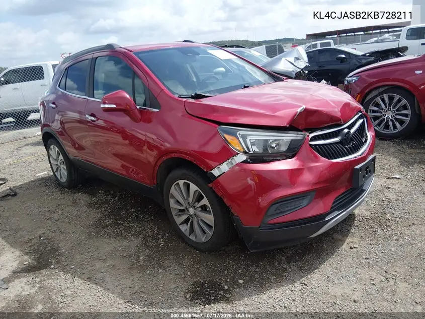 2019 Buick Encore Fwd Preferred VIN: KL4CJASB2KB728211 Lot: 45661657
