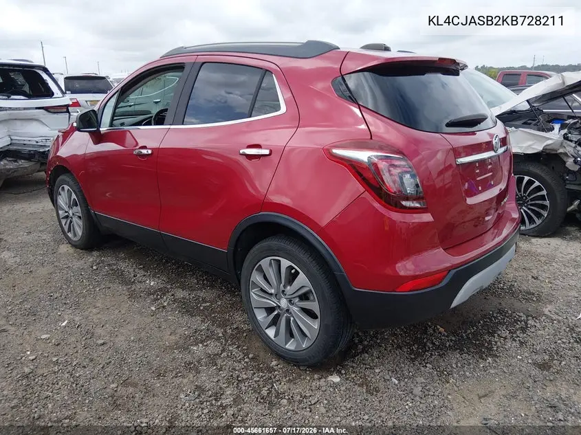 2019 Buick Encore Fwd Preferred VIN: KL4CJASB2KB728211 Lot: 45661657