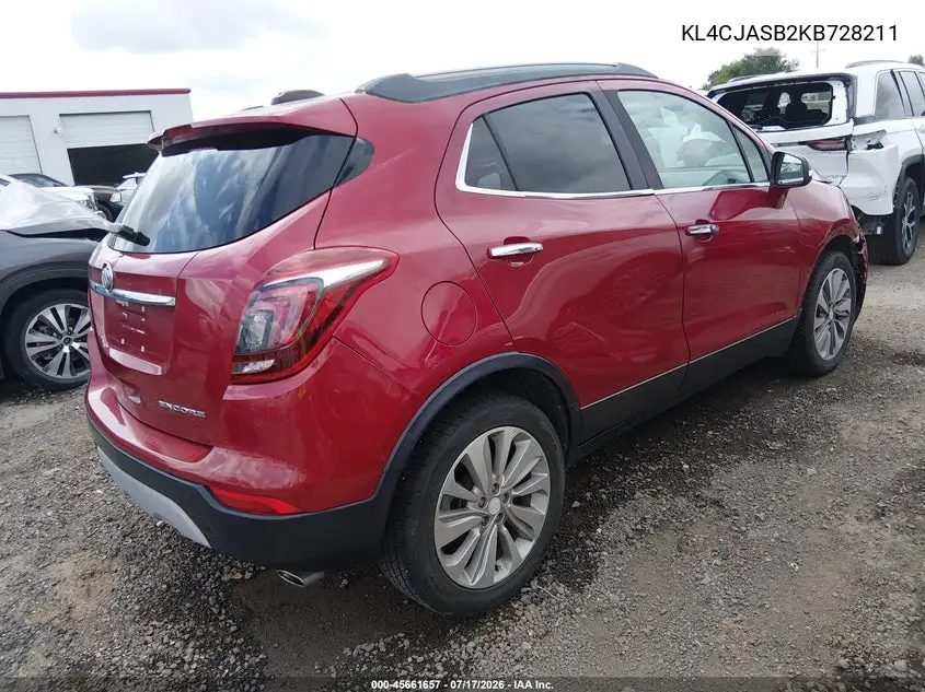 2019 Buick Encore Fwd Preferred VIN: KL4CJASB2KB728211 Lot: 45661657