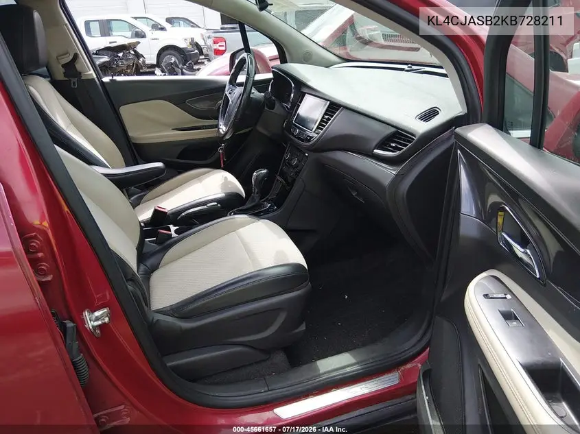 2019 Buick Encore Fwd Preferred VIN: KL4CJASB2KB728211 Lot: 45661657