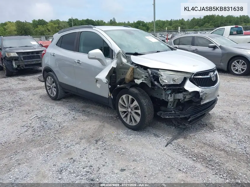 2019 Buick Encore Fwd Preferred VIN: KL4CJASB5KB831638 Lot: 45679489
