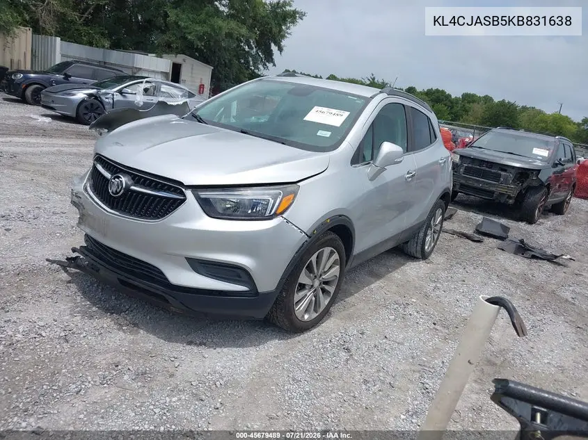 2019 Buick Encore Fwd Preferred VIN: KL4CJASB5KB831638 Lot: 45679489