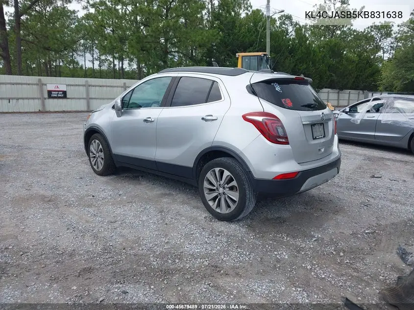 2019 Buick Encore Fwd Preferred VIN: KL4CJASB5KB831638 Lot: 45679489