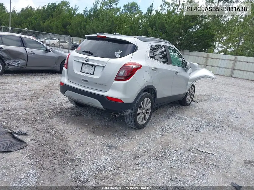 2019 Buick Encore Fwd Preferred VIN: KL4CJASB5KB831638 Lot: 45679489