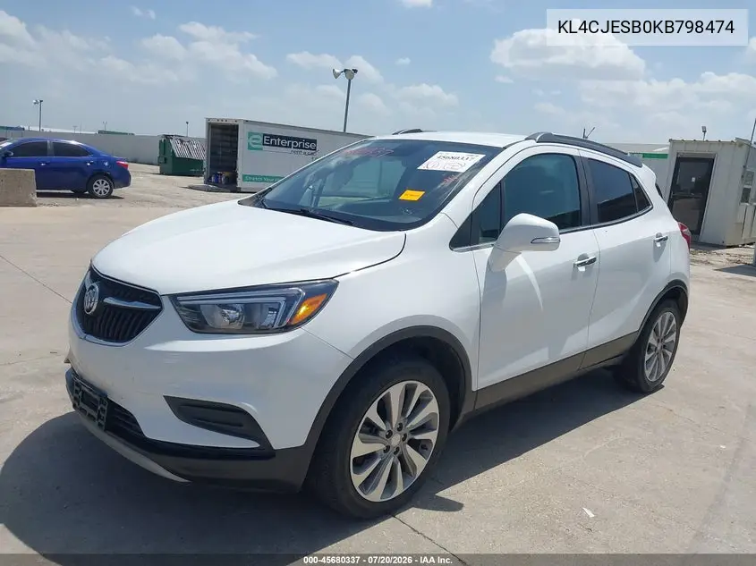 2019 Buick Encore Awd Preferred VIN: KL4CJESB0KB798474 Lot: 45680337