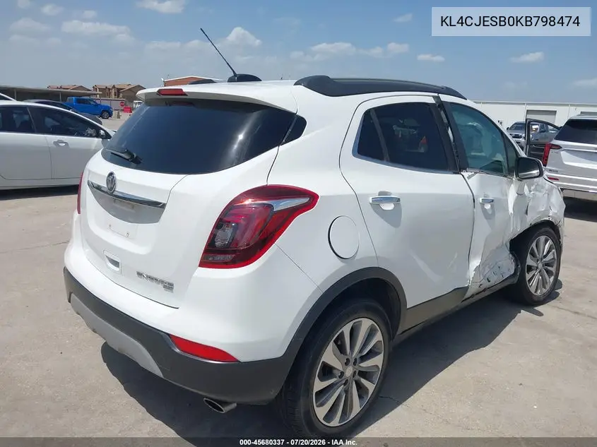 2019 Buick Encore Awd Preferred VIN: KL4CJESB0KB798474 Lot: 45680337