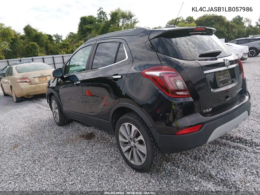 2020 Buick Encore Fwd Preferred VIN: KL4CJASB1LB057986 Lot: 45236003