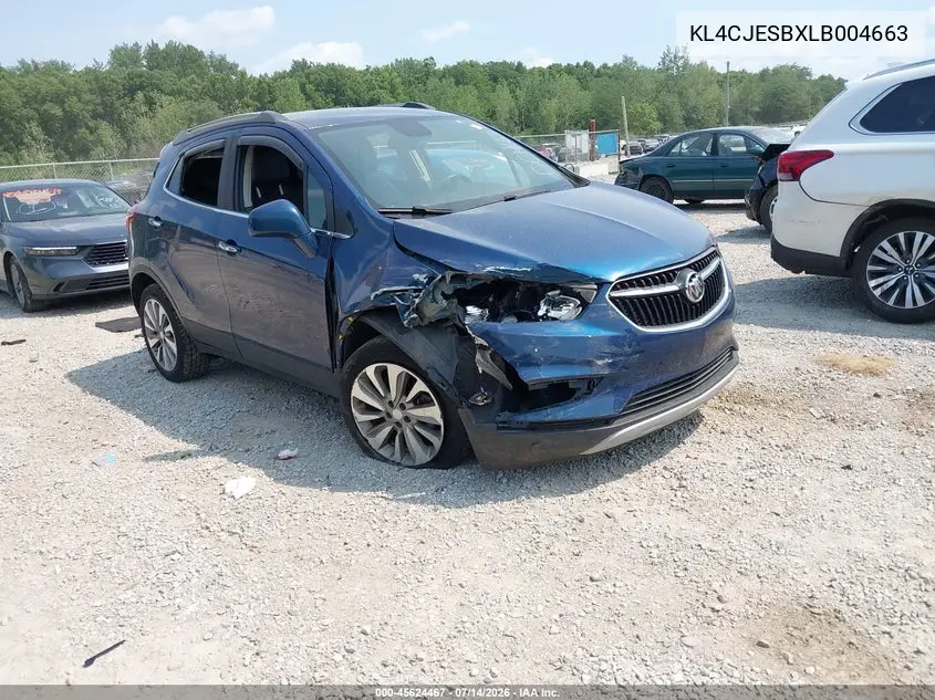 2020 Buick Encore Awd Preferred VIN: KL4CJESBXLB004663 Lot: 45624467