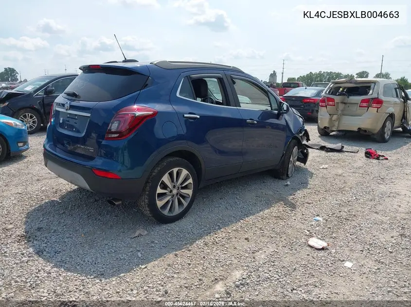 2020 Buick Encore Awd Preferred VIN: KL4CJESBXLB004663 Lot: 45624467