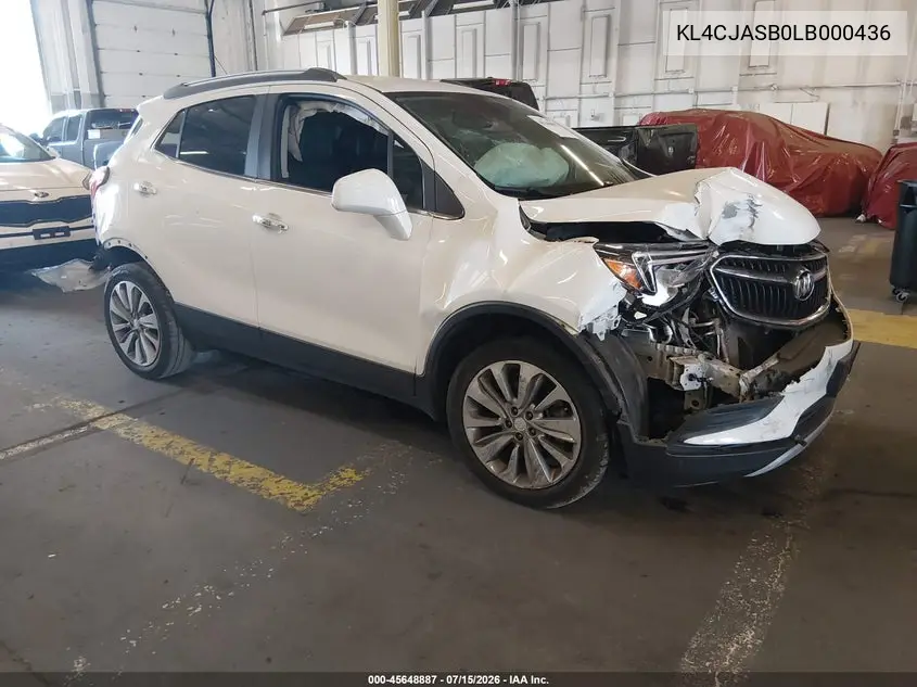 2020 Buick Encore Fwd Preferred VIN: KL4CJASB0LB000436 Lot: 45648887