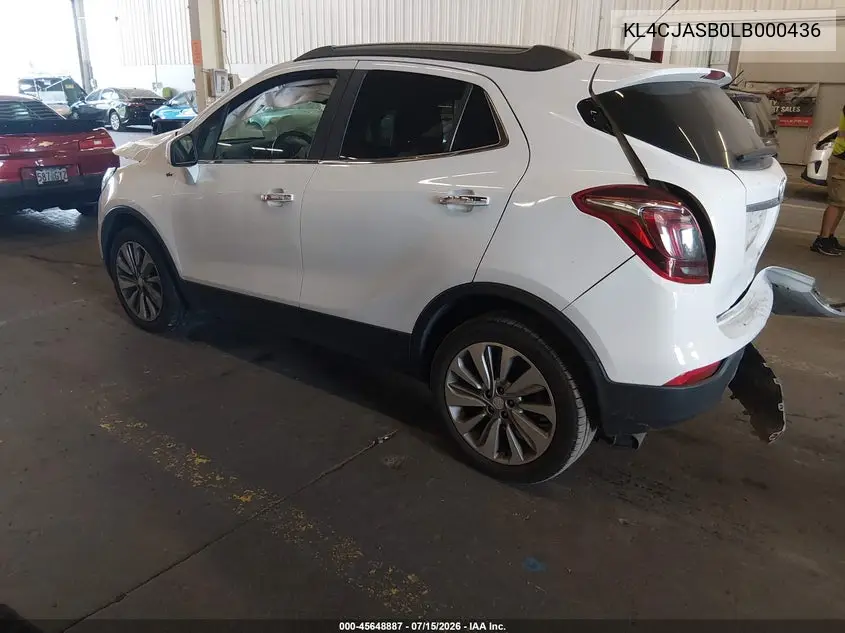 2020 Buick Encore Fwd Preferred VIN: KL4CJASB0LB000436 Lot: 45648887